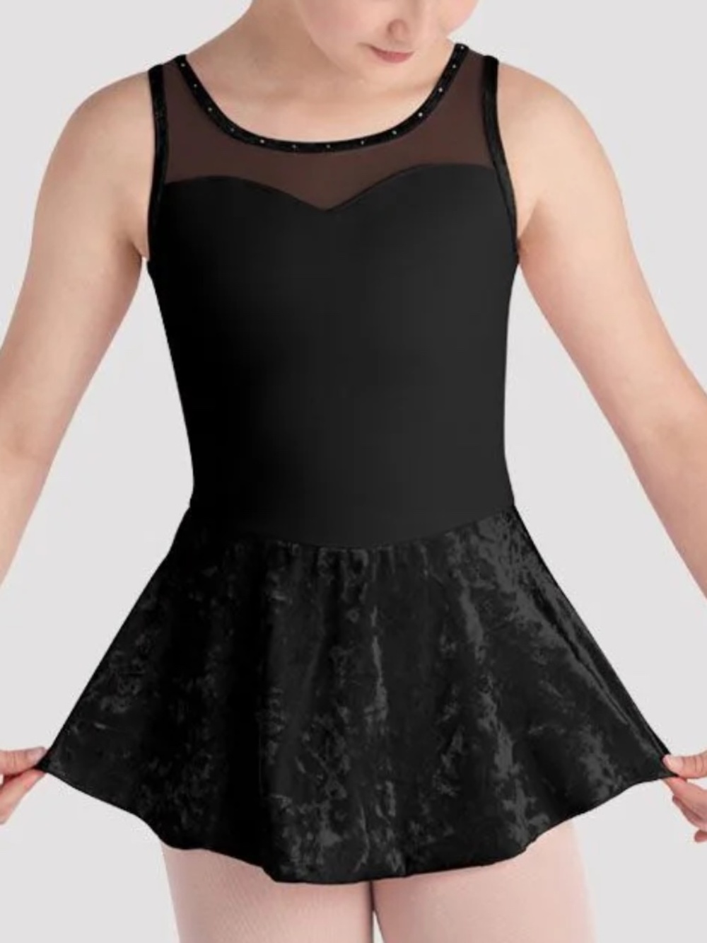 Bloch | Girls Lulu Tank Skirted Leotard | Black | 6x / 7